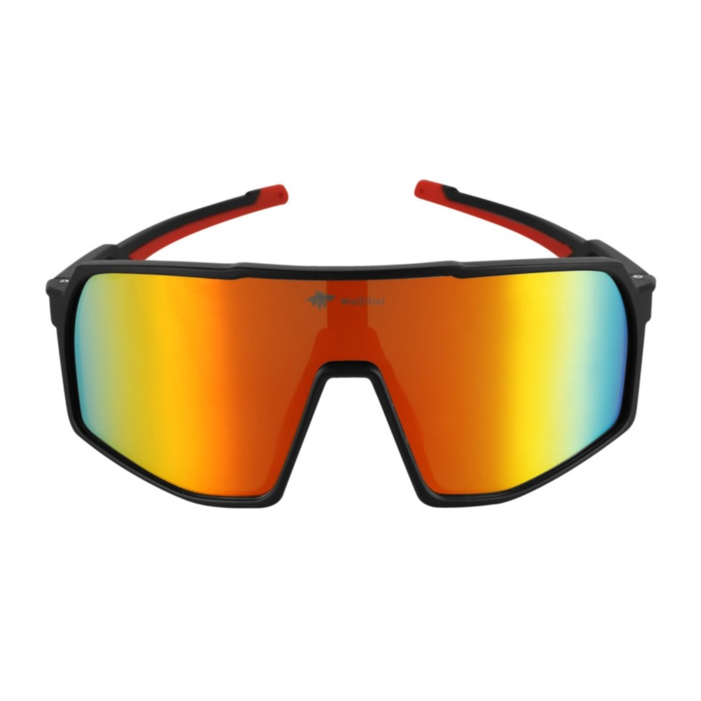 Polarisierte UV Sportbrille Fahrrad Sonnenbrille inkl. Etui - Schwarz / Rot