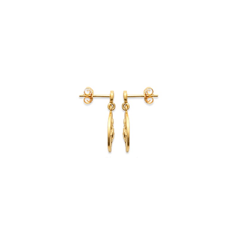 Boucles d'oreilles plaqué or ou argent oeil INCA - Bijoux Privés Discovery