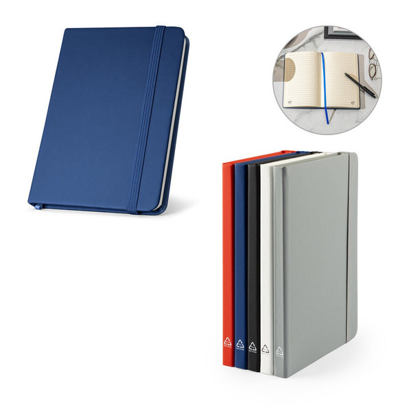 hi!dea 93637 - Cahier A5 à couverture rigide en PU (35% recyclé) avec pages lignées 100% recyclé