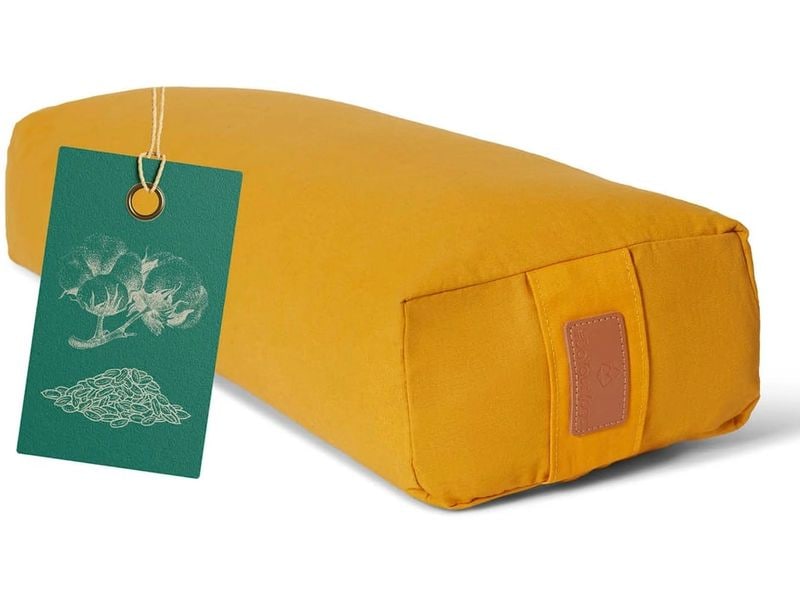 DoYourYoga Yoga-Bolster Paravati mit Bio-Dinkelspelz Gelb Yoga-Zubehör