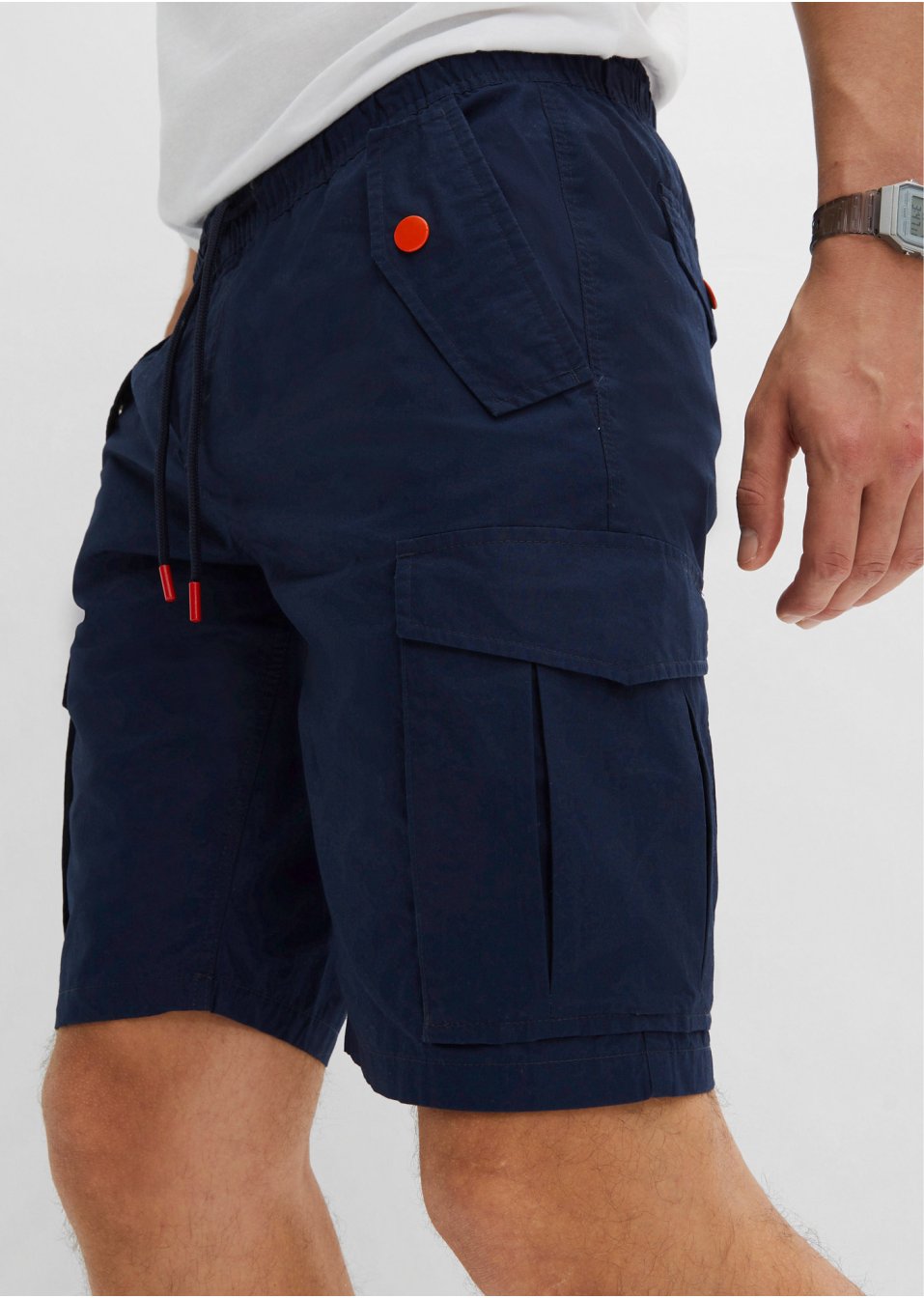 Bermuda cargo à taille extensible, Regular Fit