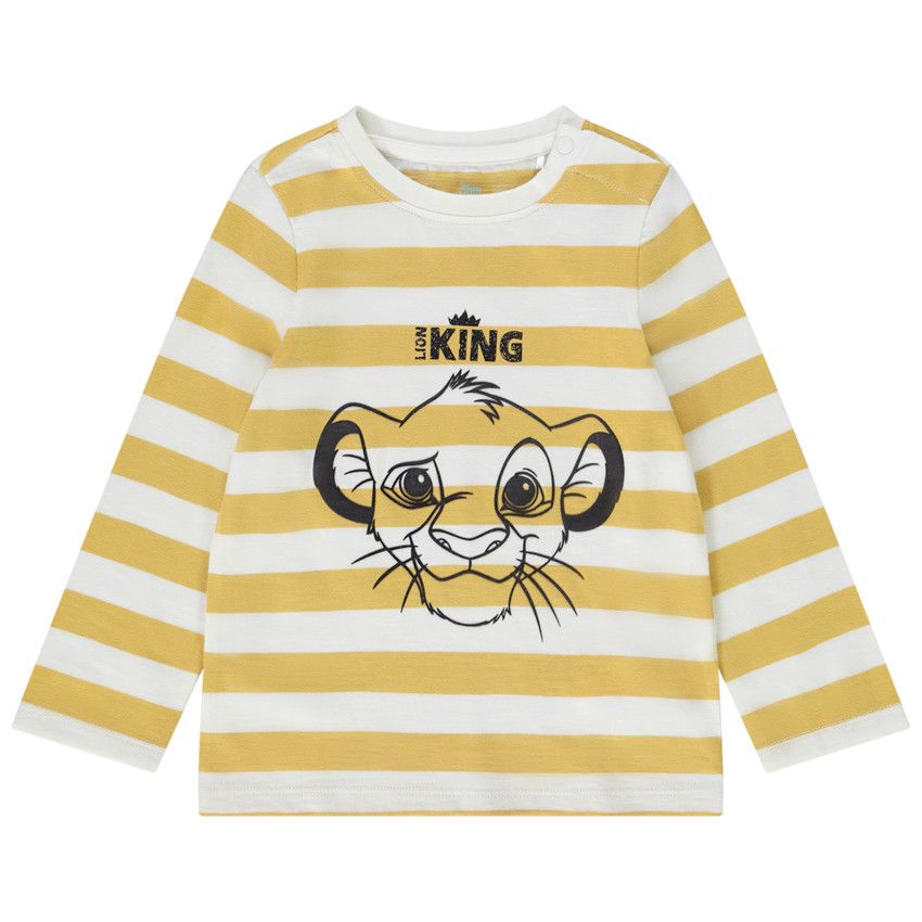 T-shirt manches longues en jersey rayé print Le Roi Lion Disney pour bébé garçon - Jaune
