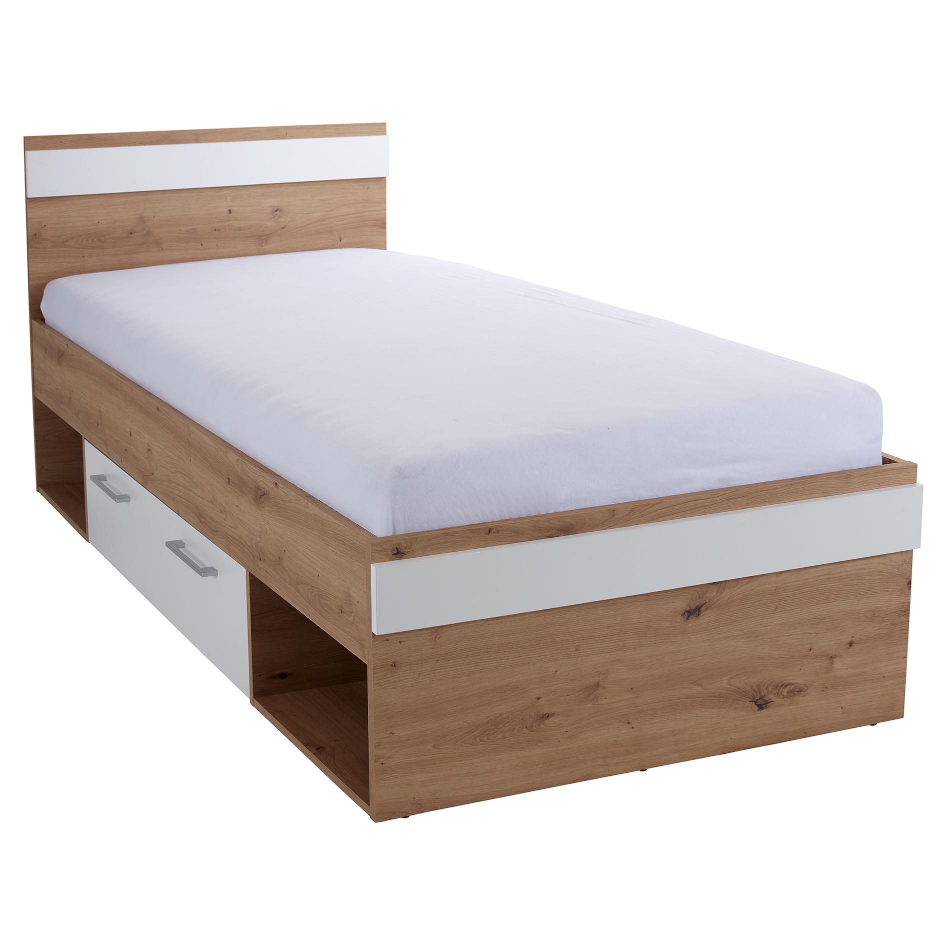 Bett - Artisan Eiche-alpinweiß - 90x200 cm