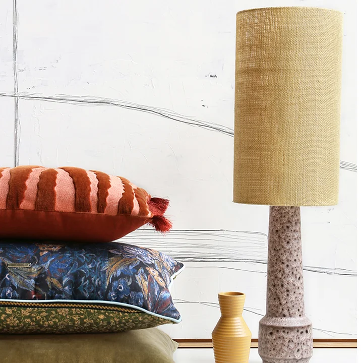 HKliving  - Tischleuchtenschirn Jute, Ø 22 cm, jade green