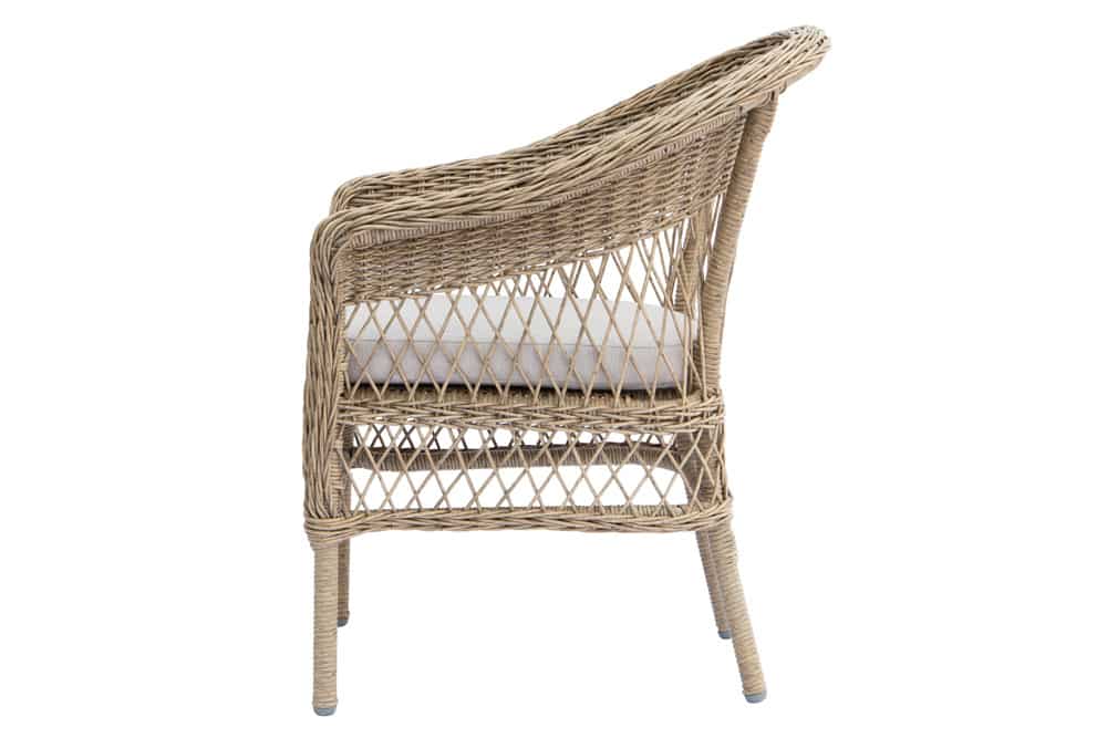 In- und Outdoor Garten-Set ELYSEE natur taupe Polyrattan Aluminium inkl. Tisch Kissen