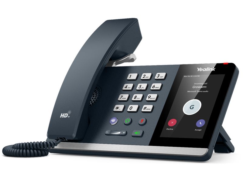 Yealink Tischtelefon MP54 E2 Microsoft Teams Schwarz Kostengünstiges Teams-Telefon der Einstiegsklasse mit Android 12.0 für öffentliche Bereiche und Mitarbeiter von Co-Working-Spaces