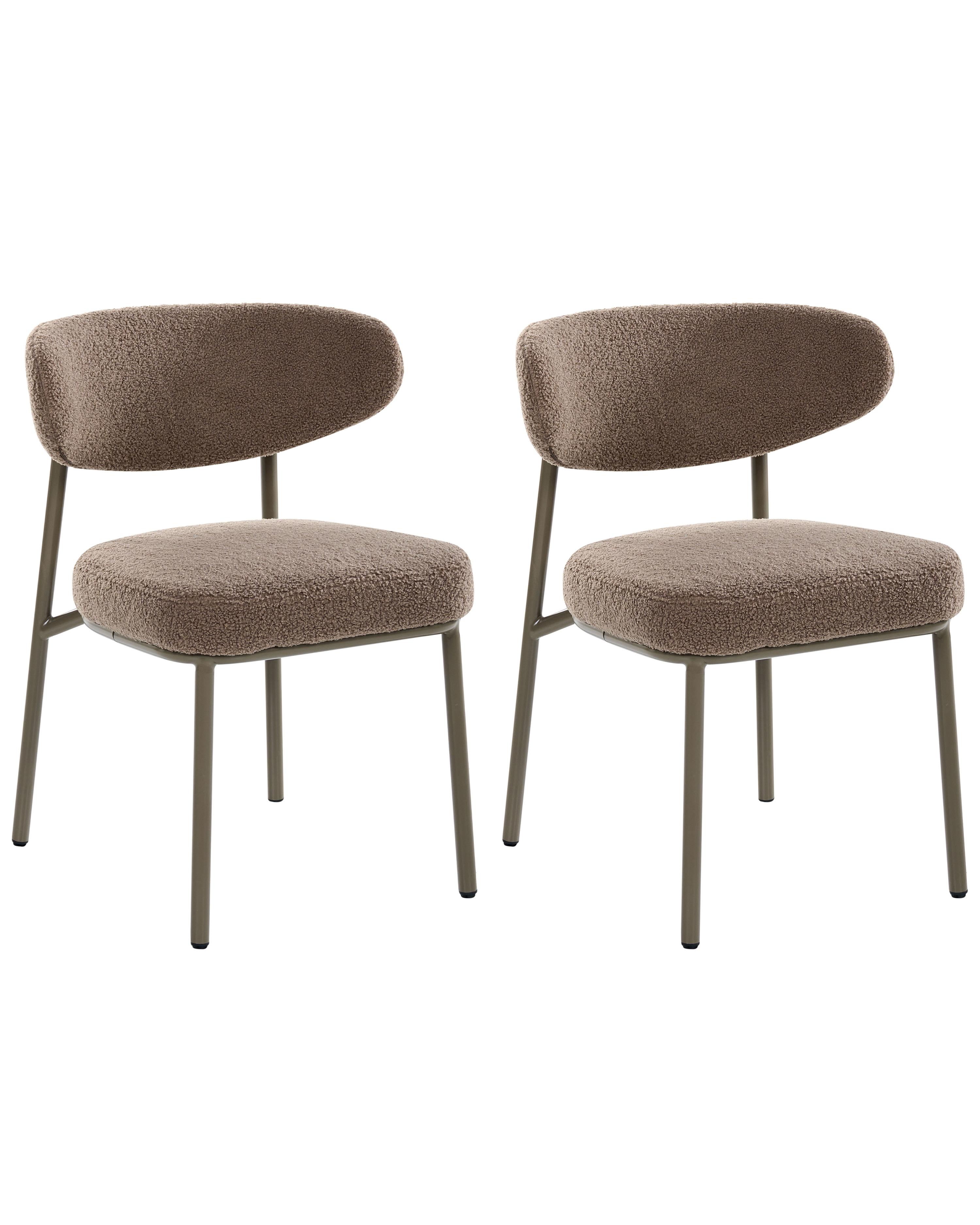 Set van 2 eetkamerstoelen UNITY Bouclé Taupe