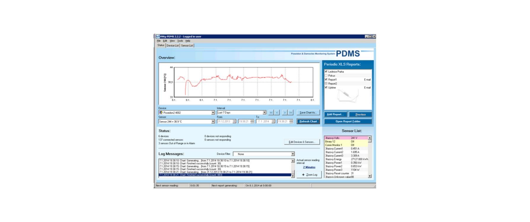 Software PDMS 200 SW-Lizenz bis 200 Sensoren<br>Windows-App zur Erfassung von Daten aus Sensoren und Eingängen