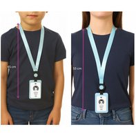 AVERY Porte-carte avec tour de cou, bleu pastel