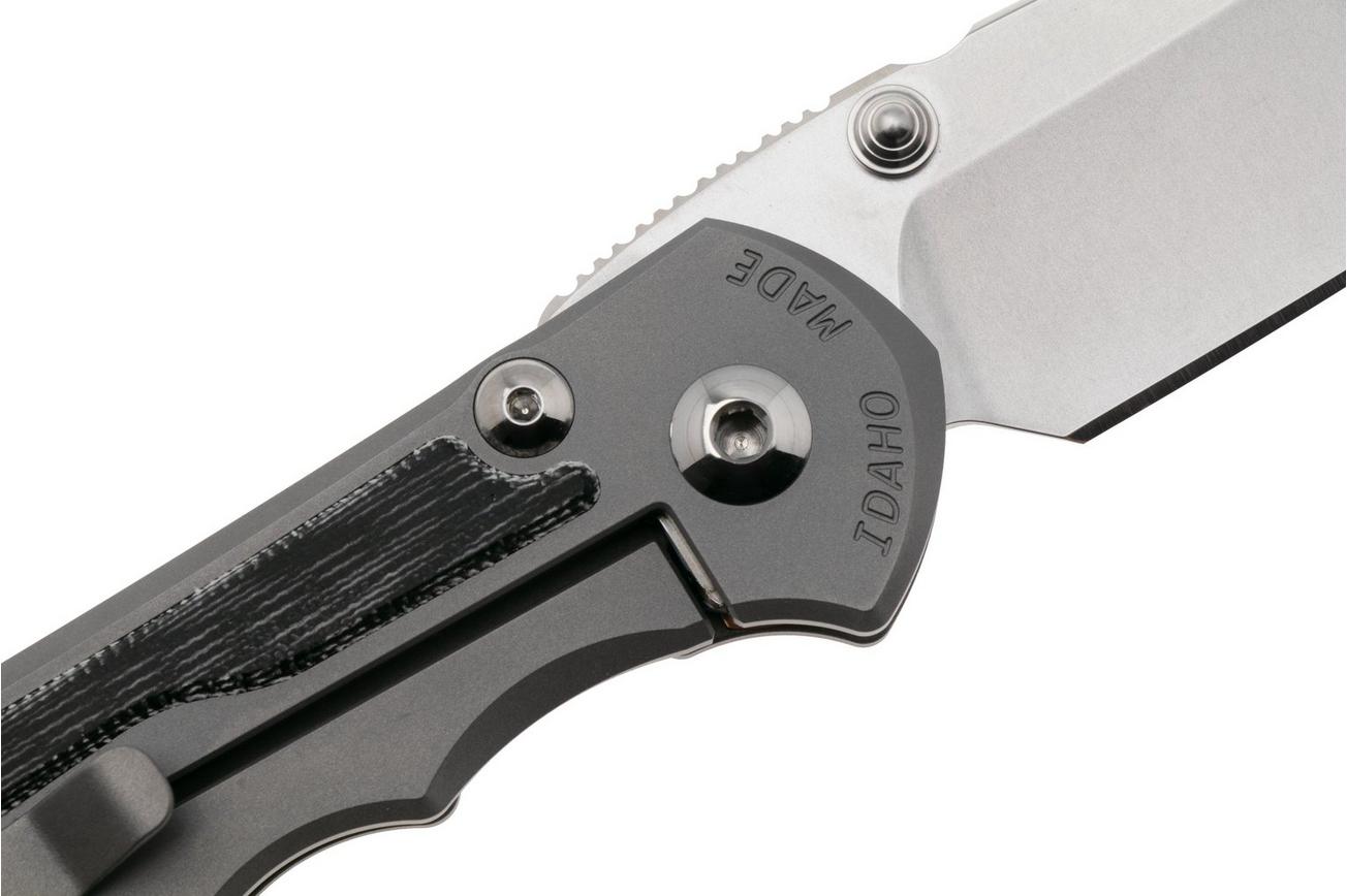 Chris Reeve Large Inkosi SIN-1132 CPM MagnaCut Tanto, Glass Blasted Titanium, Black Canvas Micarta Inlay, zakmes