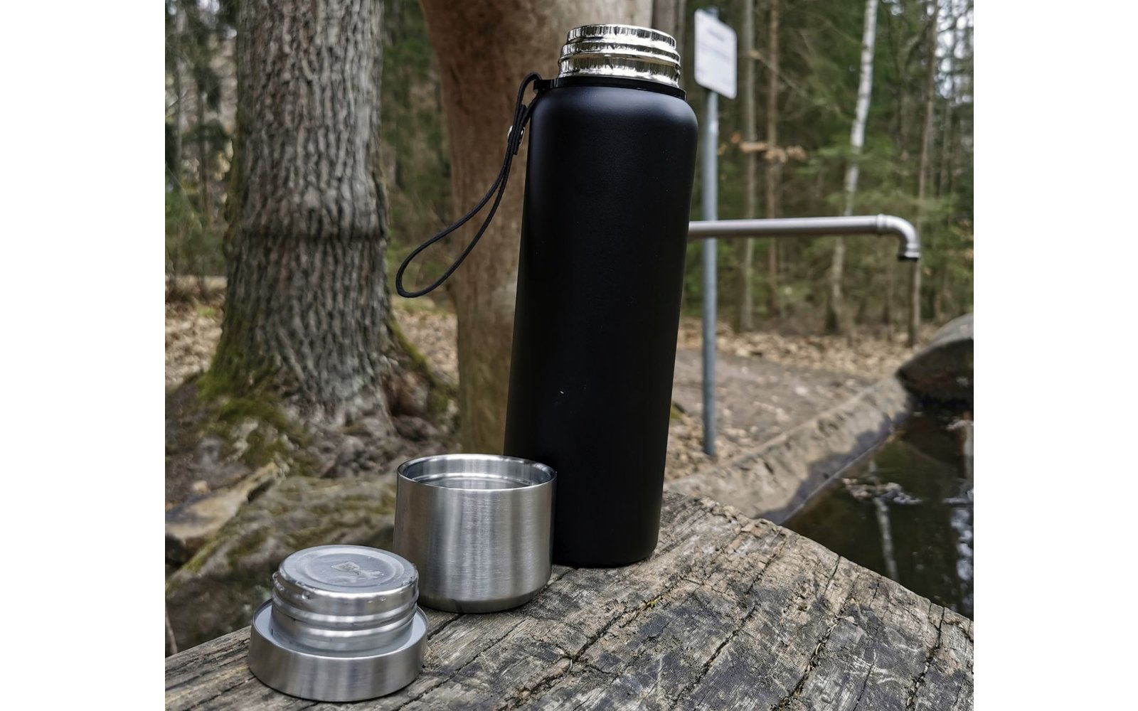 Origin Outdoors PureSteel Isolierflasche 1 Liter schwarz