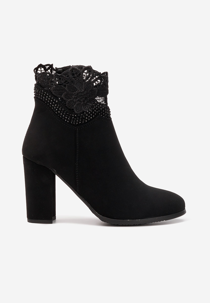 Bottines à gros talon noires Keylah