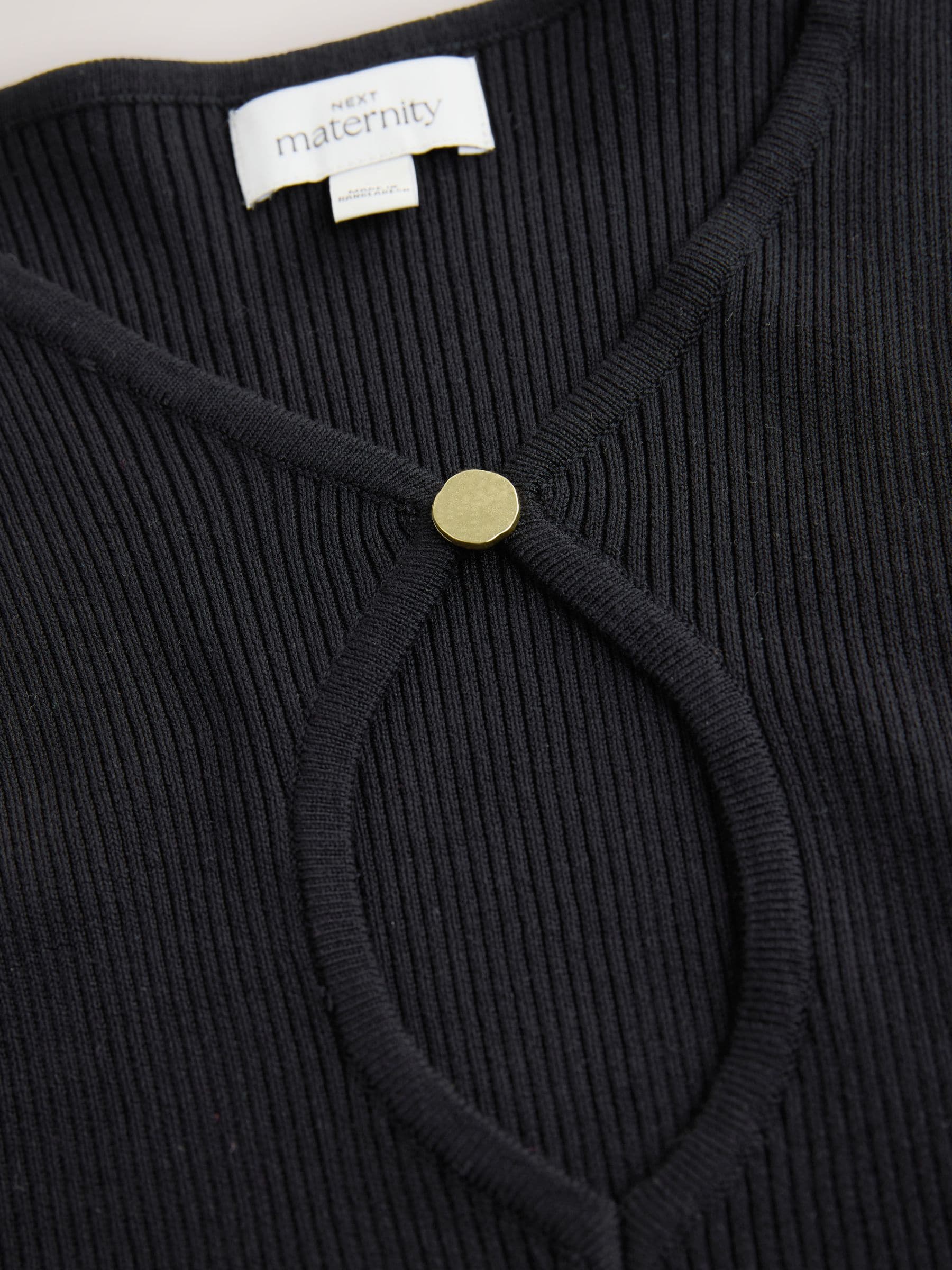 Zwart - Maternity Knitted Keyhole Dress
