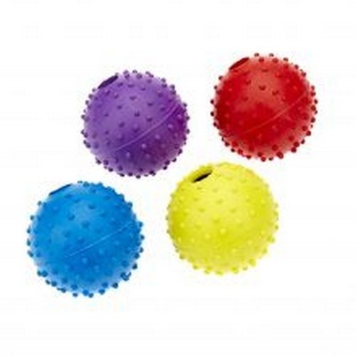 Bola de brinquedo com relevo e sino para cães, várias cores