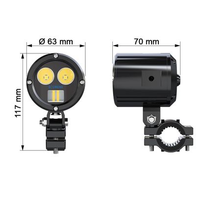 Feux Sifam Additionnels 2x30w longue portée à commande sans fil Universel - Noir