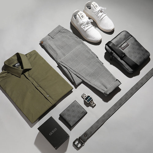 Chemise Manches Longues Slim Fit 1421 Vert Kaki