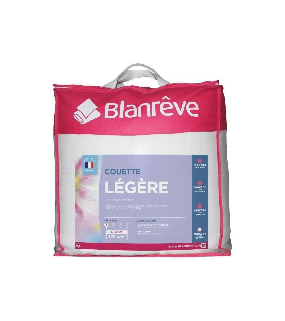 Couette légere en microfibre - 240 x 260 cm - blanc