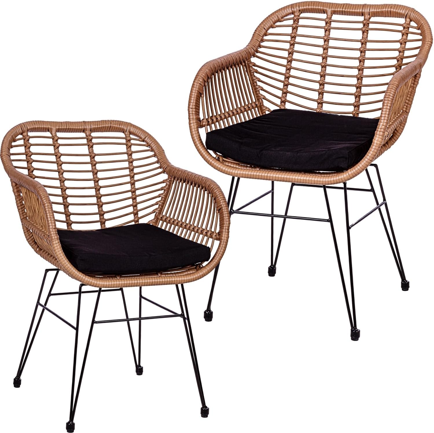 STILISTA Poly-Rattan Gartenstuhl 2er Set wetterfest Indoor Outdoor geeignet AM1112172