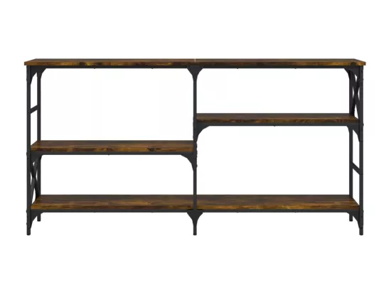 Table console chêne fumé 150x29x76,5 cm bois d'ingénierie