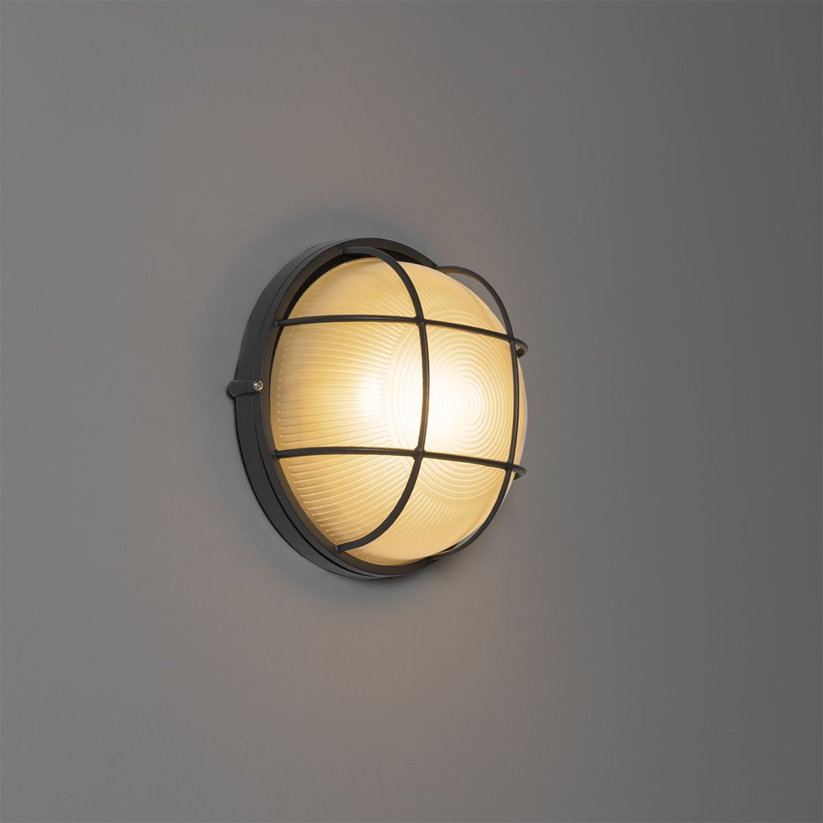 Industriële buitenwandlamp donkergrijs IP44 - Hanneke
