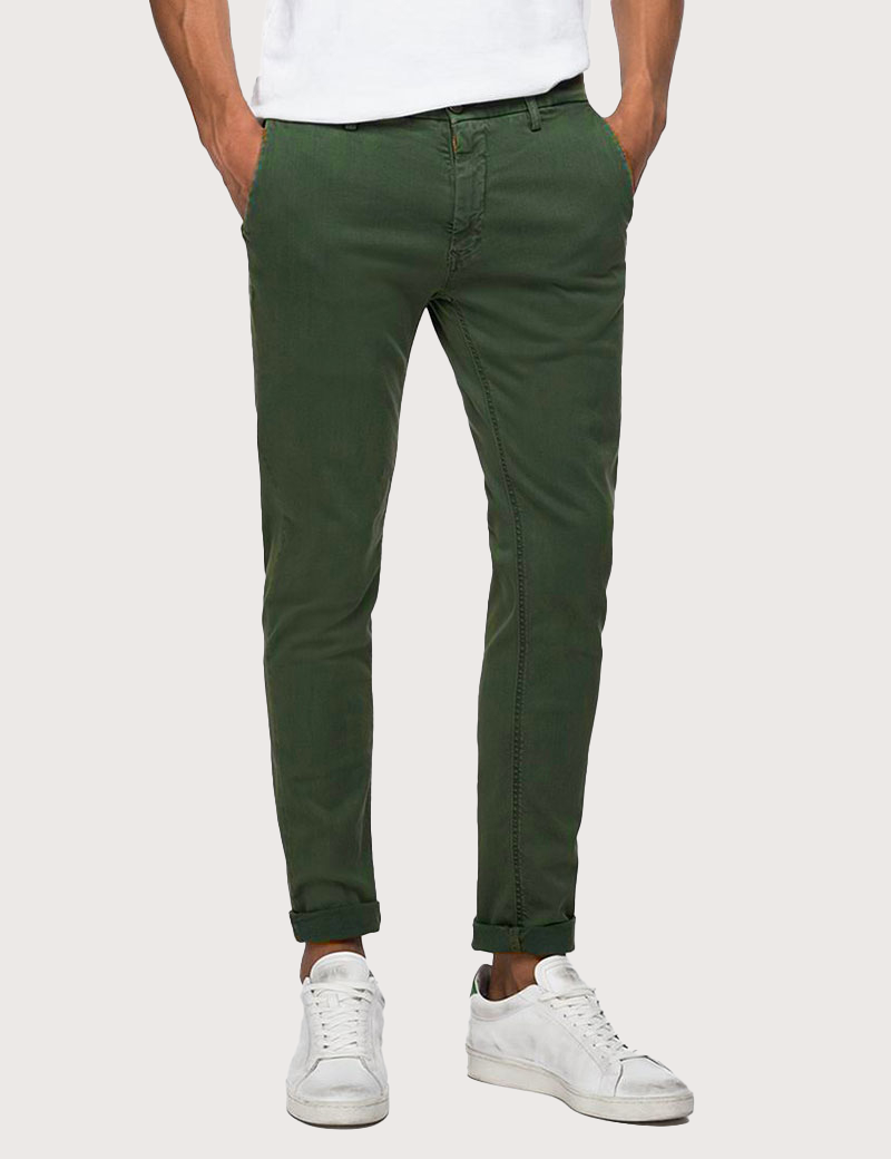 REPLAY PANTALON SLIM ZEUMAR COMBAT GREEN