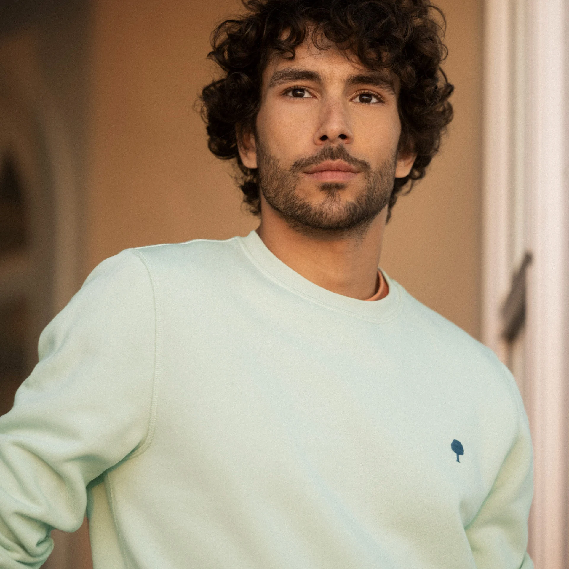 Sweat vert jade broderie arbre coton et coton recyclé - modèle donzy