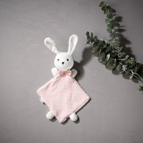 Doudou Lapin   Ecru Rose        de               P'tit bisou