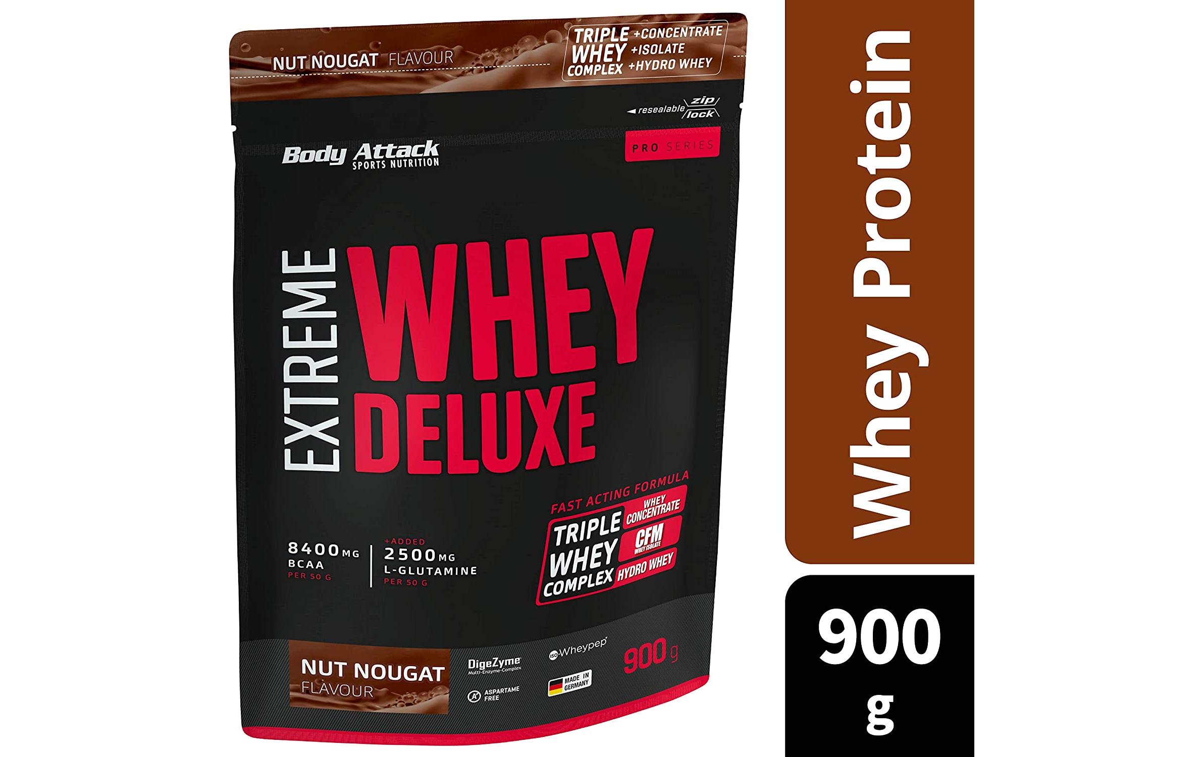 Pulver Extreme Whey Deluxe Cookie/Crème 900 gMehrkomponentenprotein mit hohem Eiweissgehalt