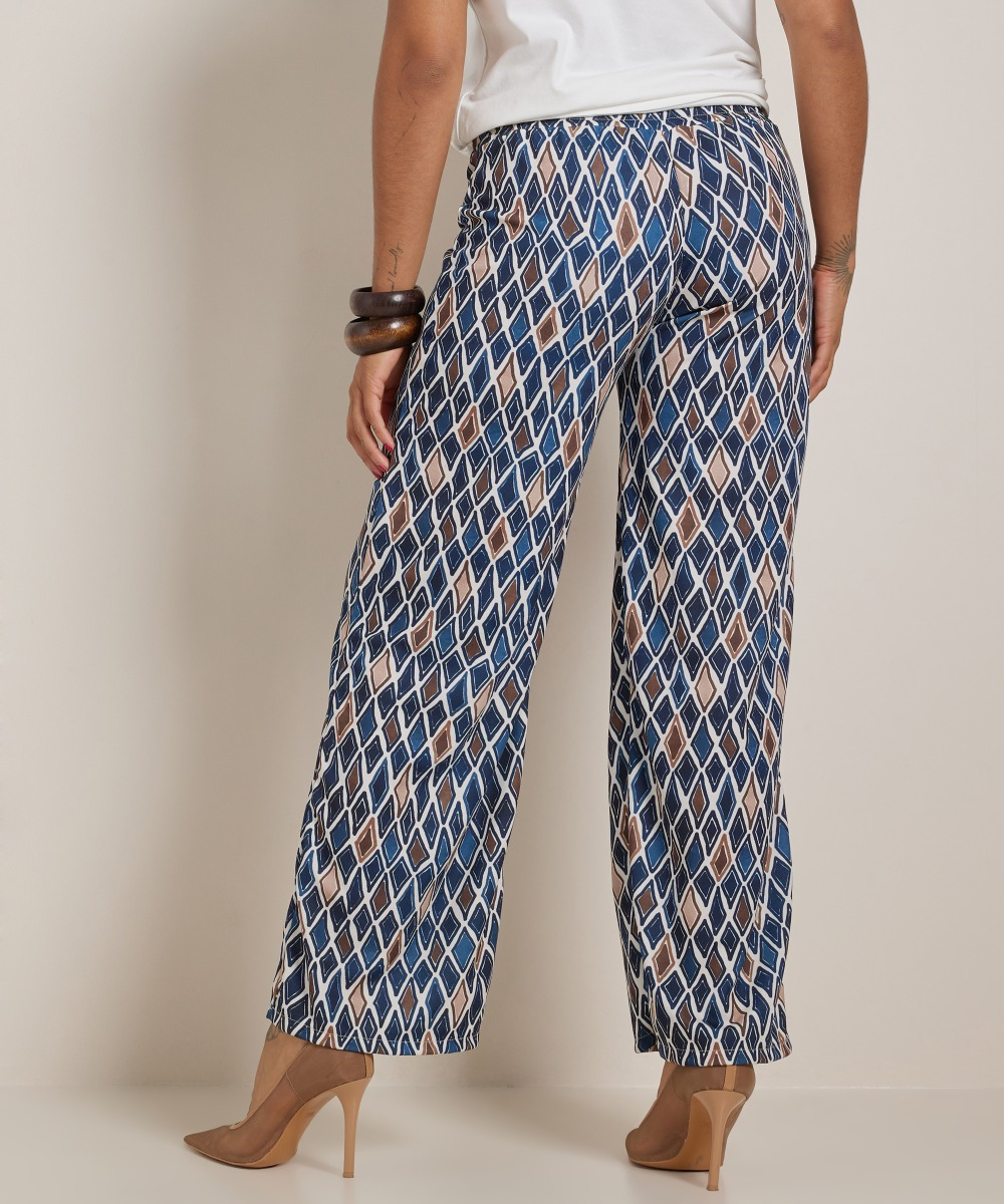 wide fit broek met ruitjesprint