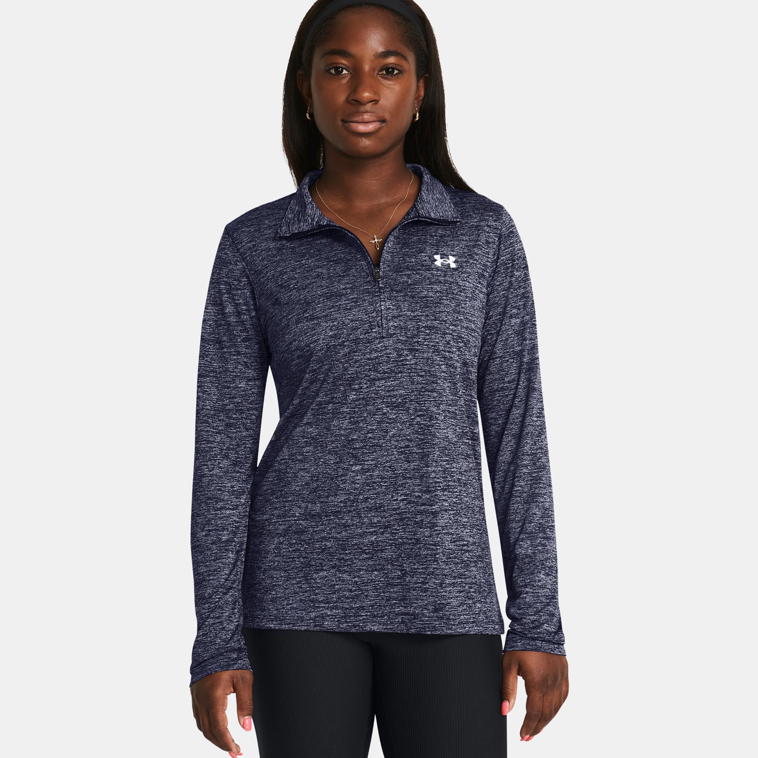 Under Armour Tech Twist Warmup 1/2 Zip Haut Manches Longues Femmes - Bleu