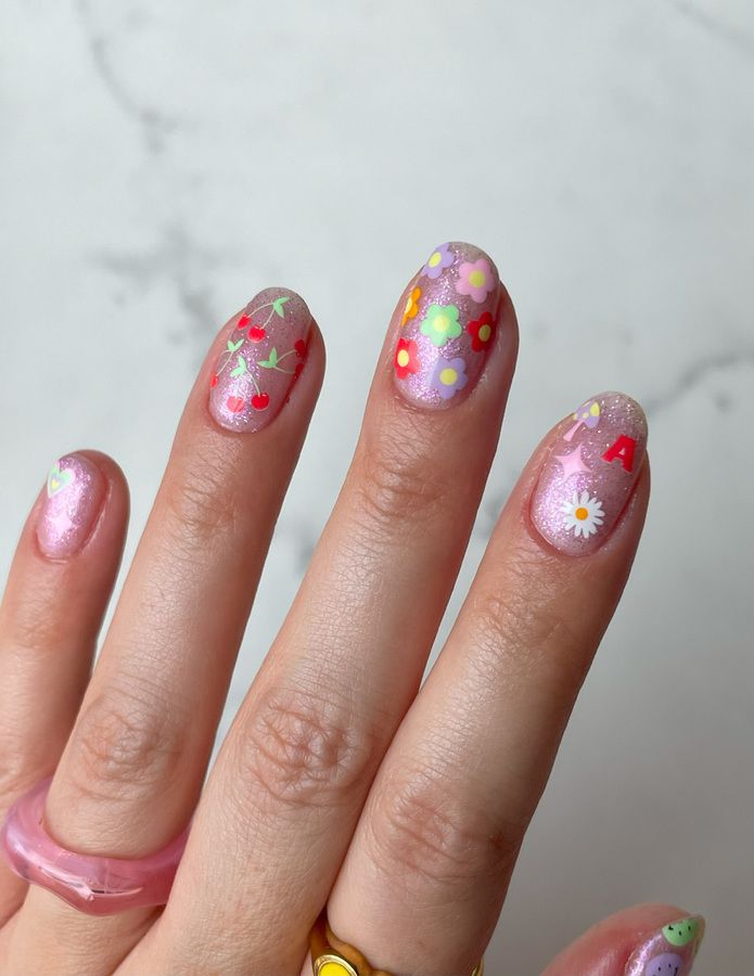 Le Mini Macaron Mini Nail Stickers Flower Power