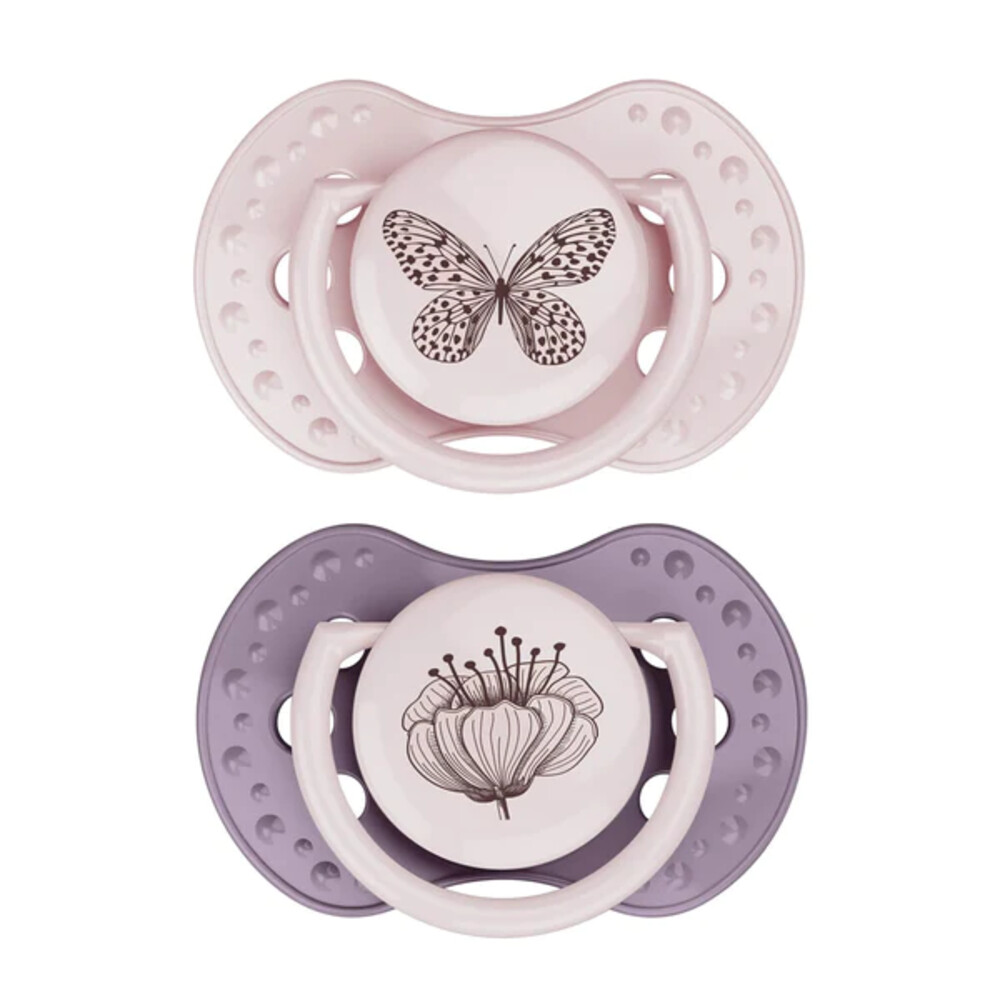 Difrax Fopspeen Dynamic 18+ mnd Botanic Pink Purple2 stuks