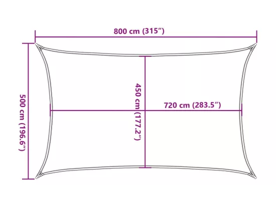 Voile d'ombrage 160 g/m² Blanc 5x8 m PEHD