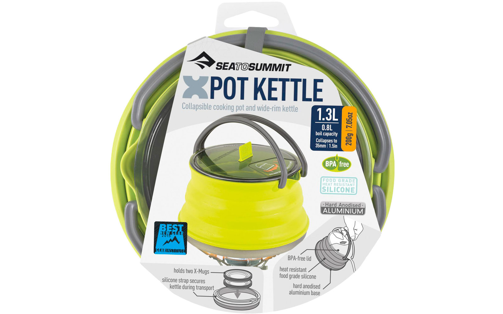 Sea to Summit X-Pot Kettle 1.3 Liter Falt-Topf  Grün