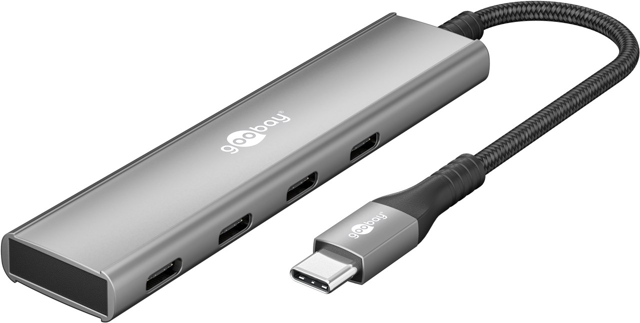 Slim 4-Port USB-C Multiport Adapter HUB 4x USB-C 3.2 / 5 Gbit/s (76564) - Hellgrau