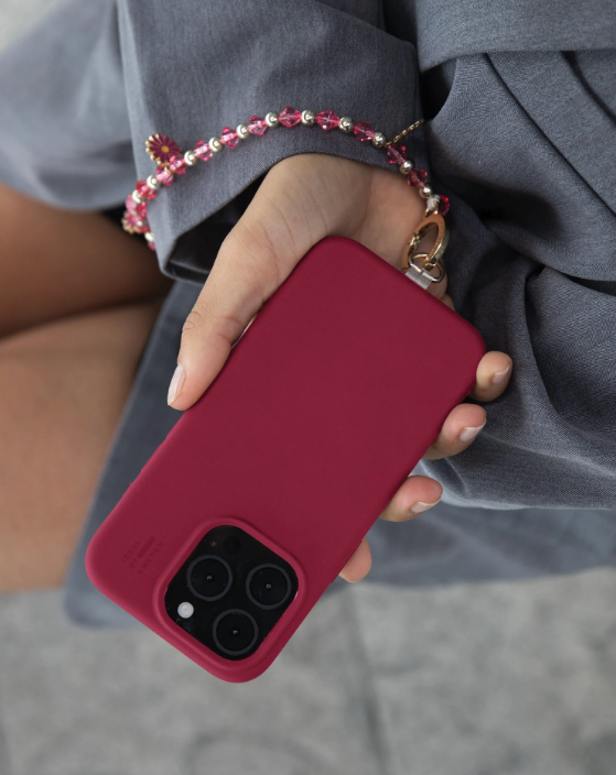 iPhone 16 Pro Max MagSafe Silikon Hülle Case Recycled (IDSICMS-I2467P-521) - Cranberry
