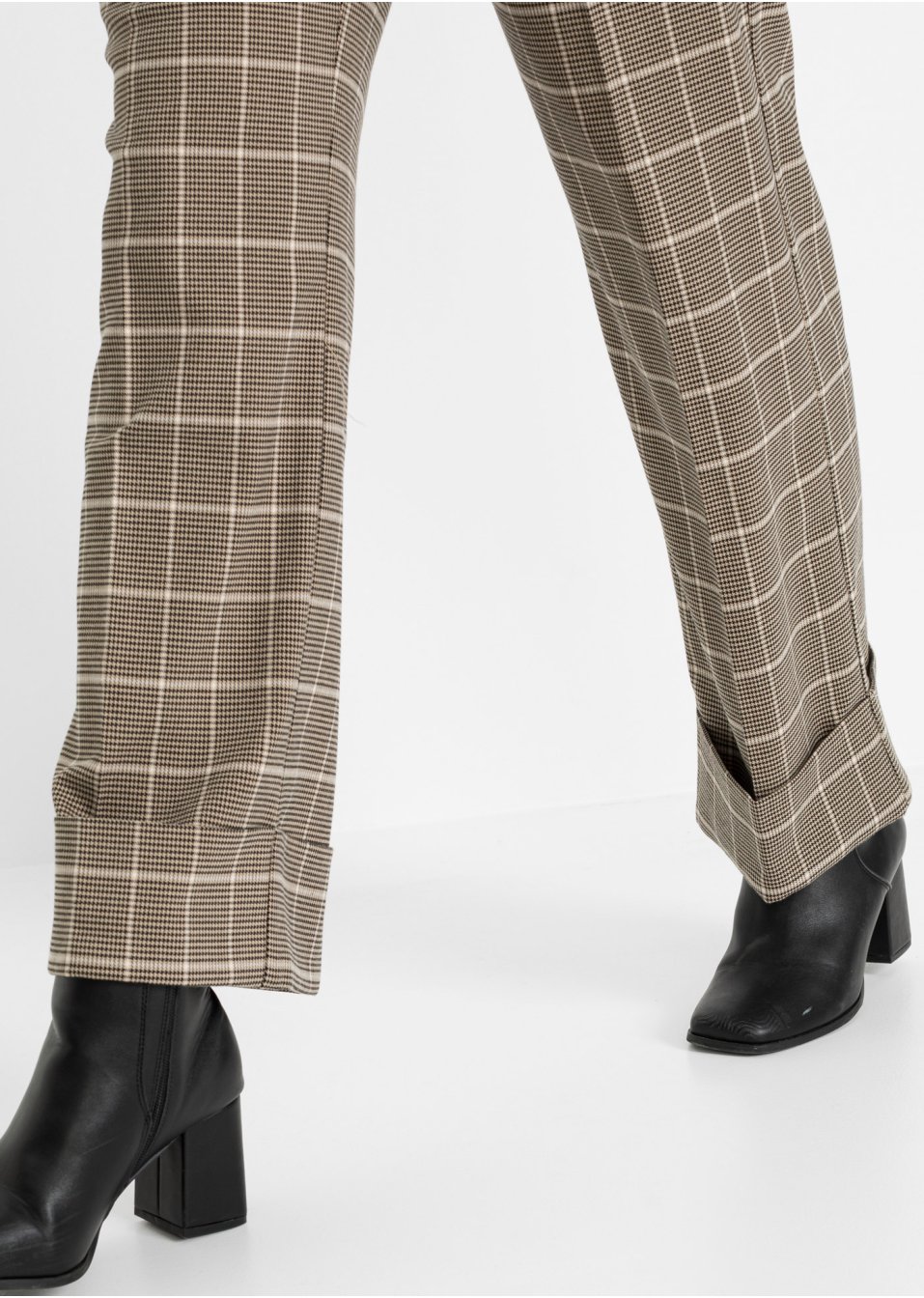 Pantalon tailoring avec motif pied-de-poule et jambes larges
