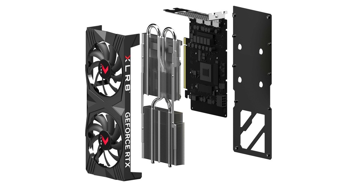 PNYGeForce RTX 4060 Ti 8GB VERTO Overclocked Dual Fan DLSS 3 grafische kaart  (DLSS 3, 3x DisplayPort, 1x HDMI 2.1)