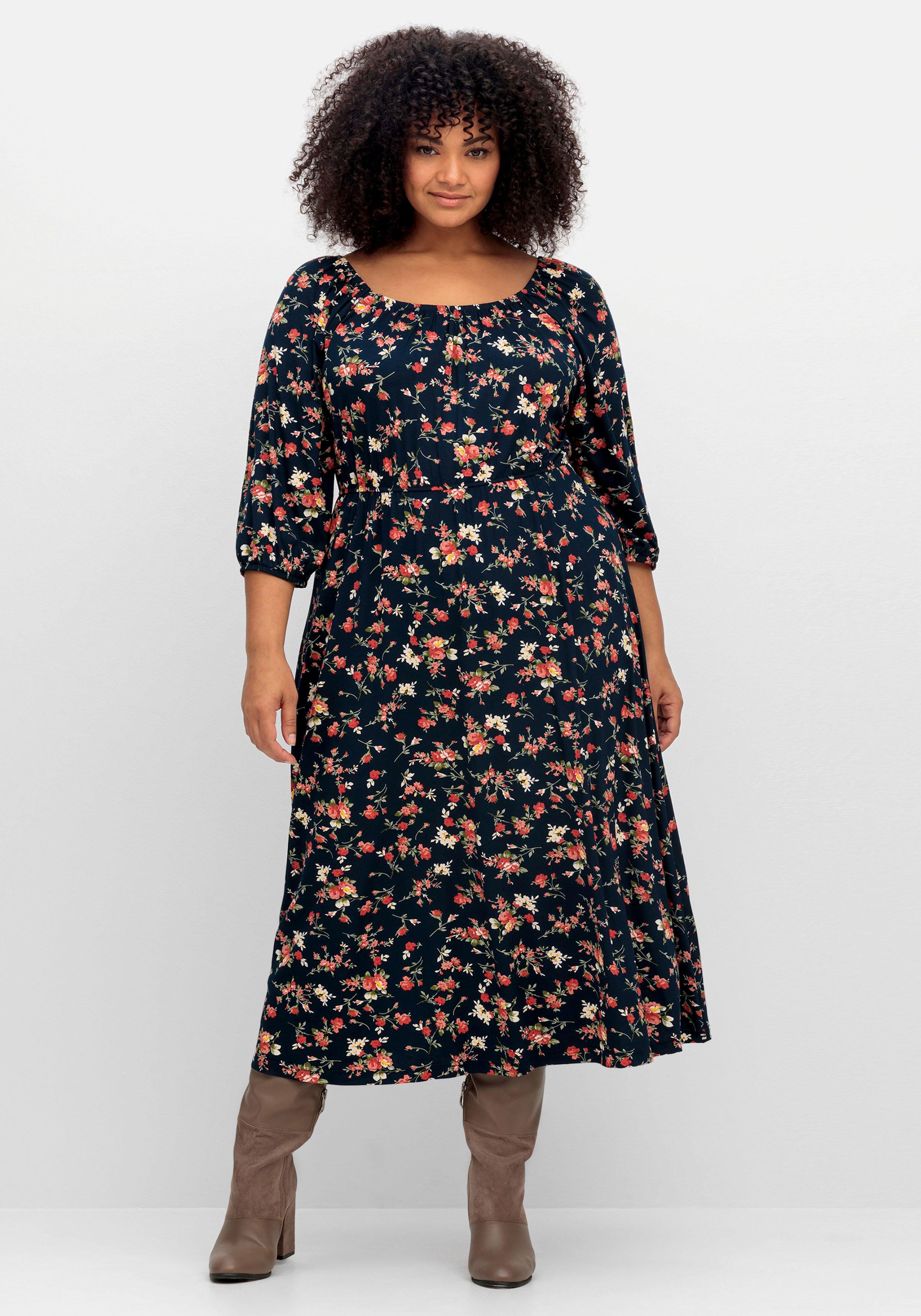 Midikleid aus Jersey, mit Blumendruck