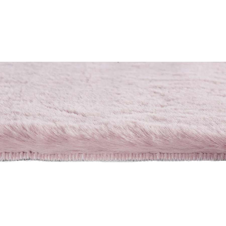 HOMCOM Teppich aus weichem Hochflor geeignet für Fußbodenheizung 120 cm lang altrosa