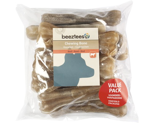 Beeztees hondensnack, kauwbotten van rauw leer, 12,5 cm, 10 stuks, kauwsnacks