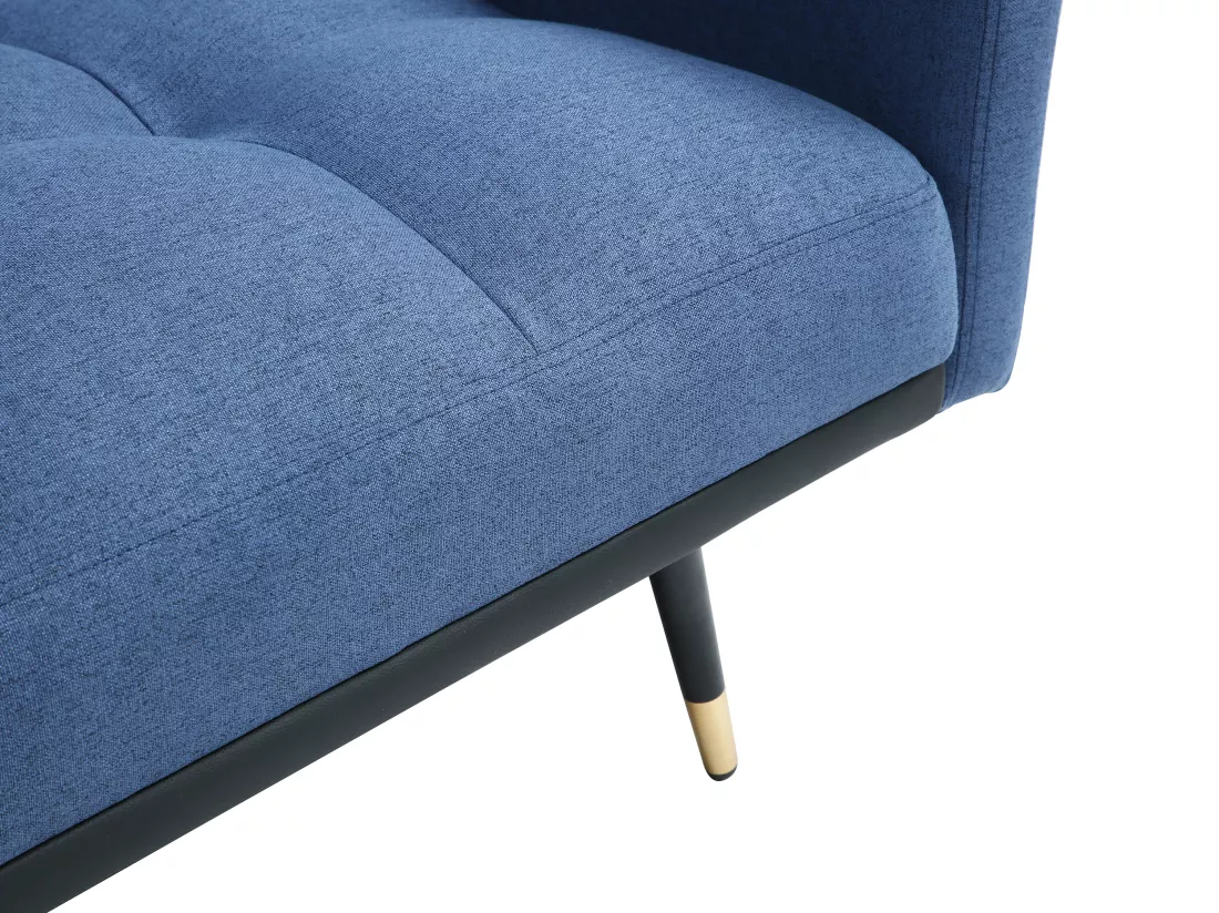 Canapé 3 places convertible en tissu bleu ROREMA