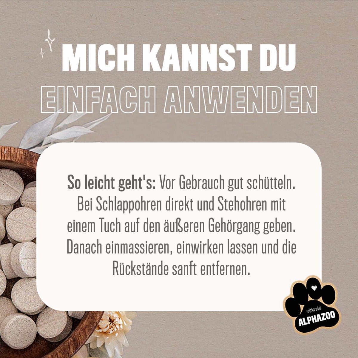 ALPHAZOO Oormijtolie 100ml voor honden en katten | Krachtig middel tegen oormijt