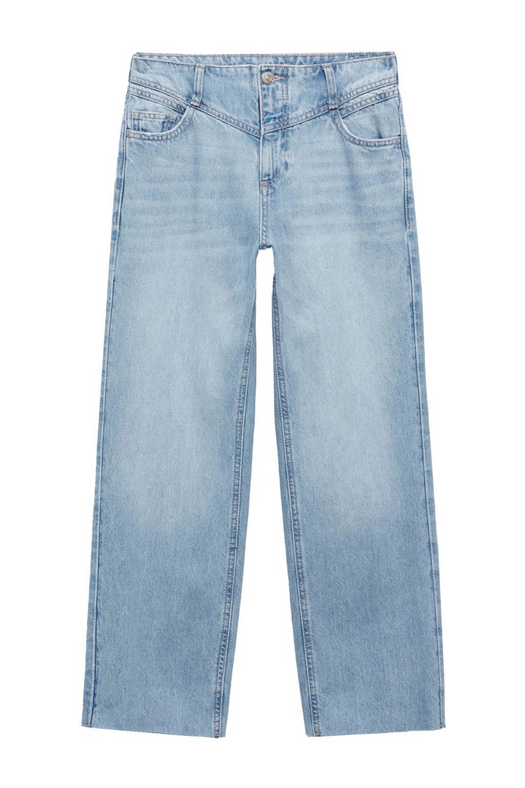 MANGO TEEN high waist loose fit jeans changeant blauw