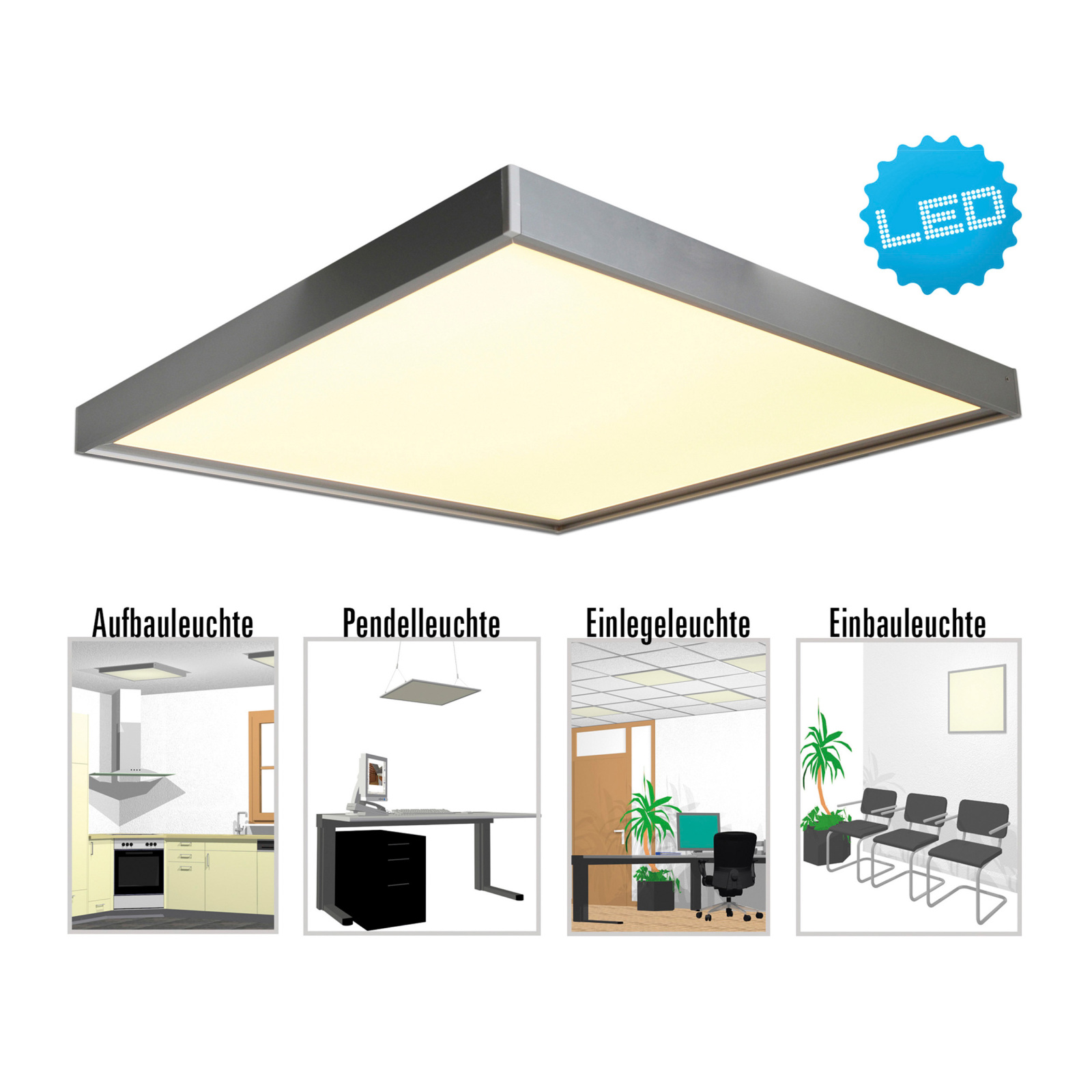 LED-Panelleuchte DIVERSITY - Aluminium - 62 cm