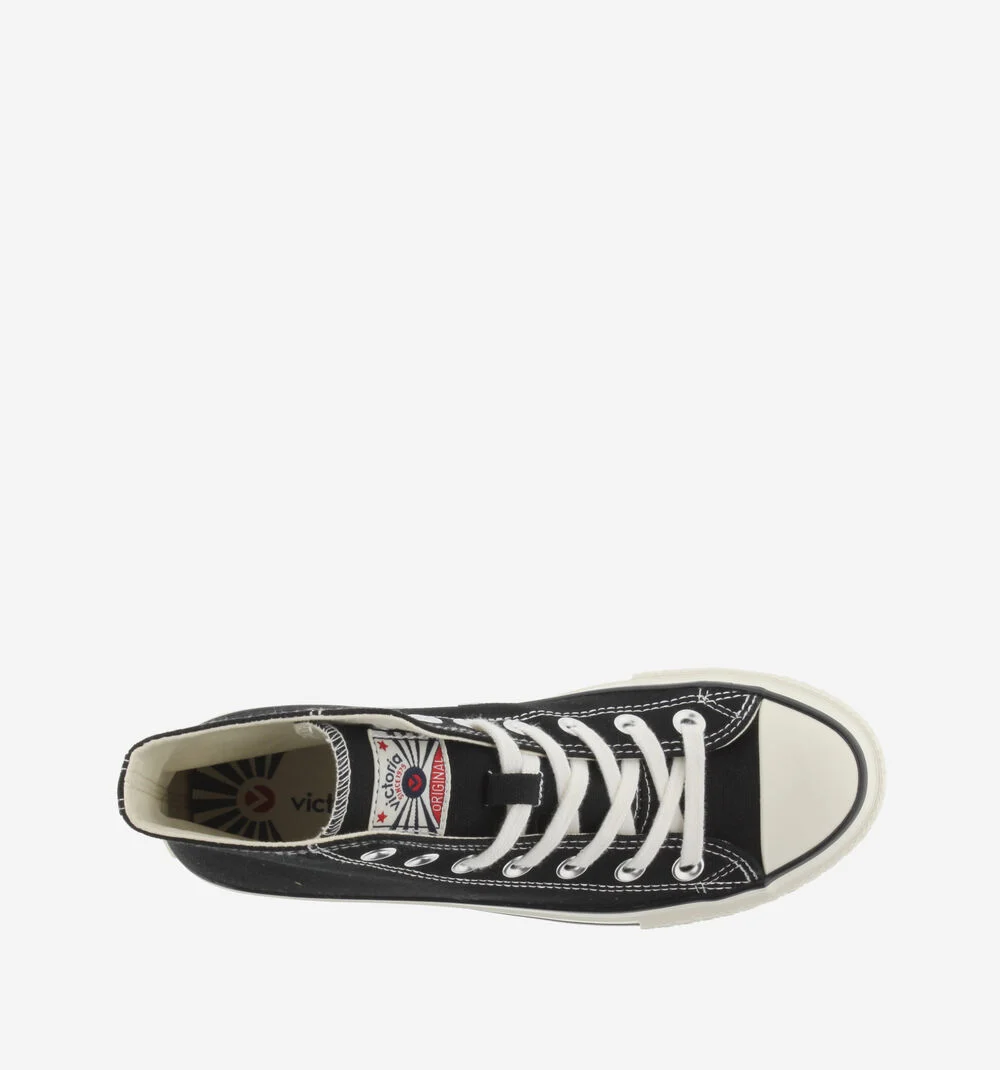 TRIBU BRILLO BOTTINE TOILE BRILLANTE Baskets montantes en toile pour femme NEGRO