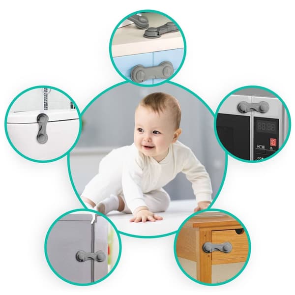 Låsbeskyttelse for skap Ricokids 798301, 10 stk, grå