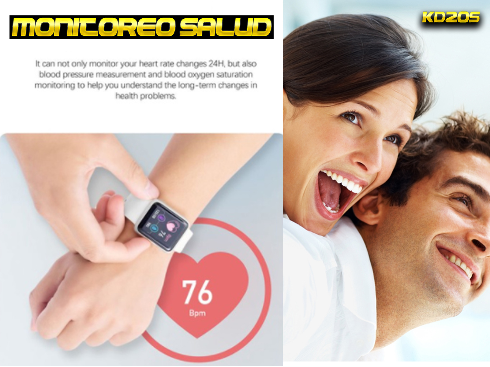 Relógio Esportivo Inteligente Klack para Corrida com Monitor de Frequência Cardíaca