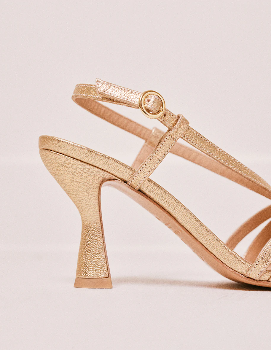 Sandales à talons Ninon M - Cuir doré