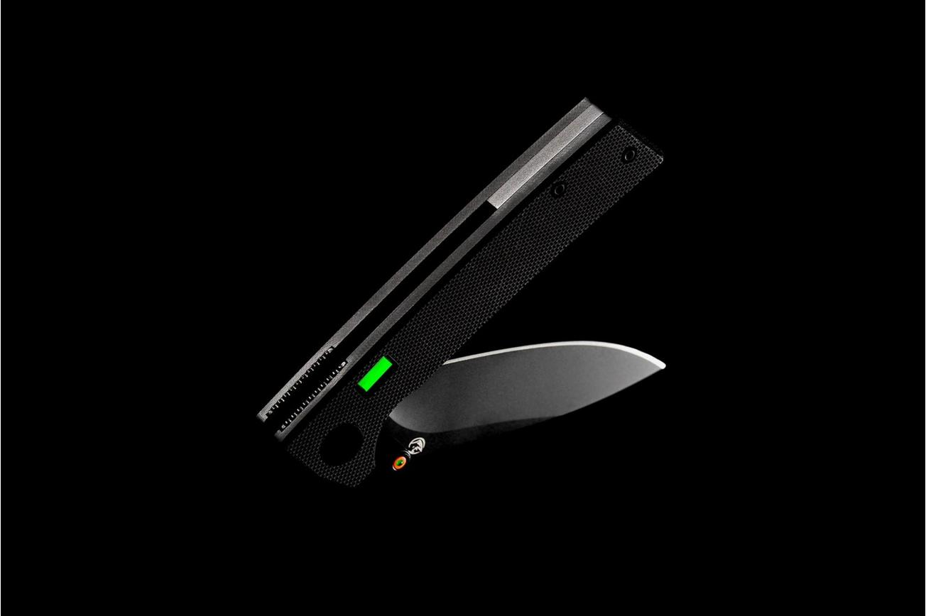 Glow Rhino Fermi FERMI-XG-RG, PVD D2, Black G10 Red Thumbstud, zakmes